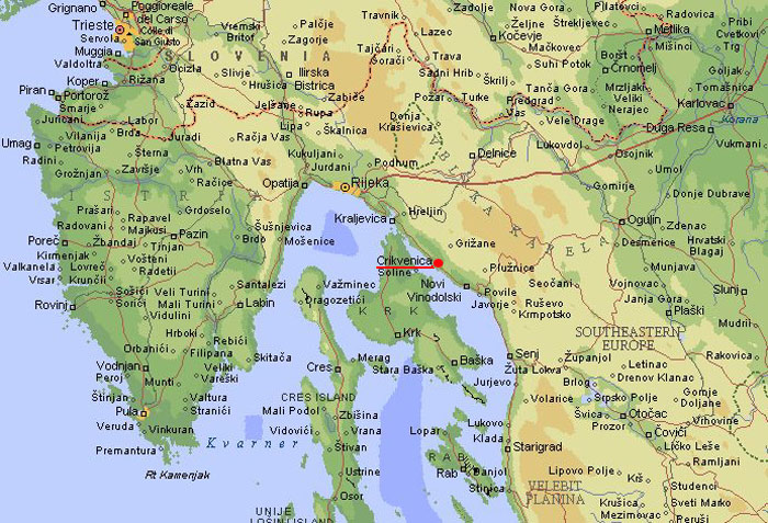 crikvenica karta grada Crikvenica Hrvatska privatni smještaj crikvenica apartmani sobe  crikvenica karta grada